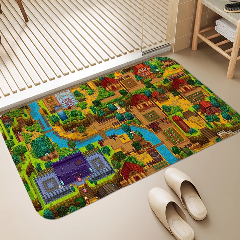 

Bathroom Rug S-Stardew V-Valley Mat for Hallway Funny Doormat Kitchen Accessories House Interior Entrance Mat Living Room Carpet