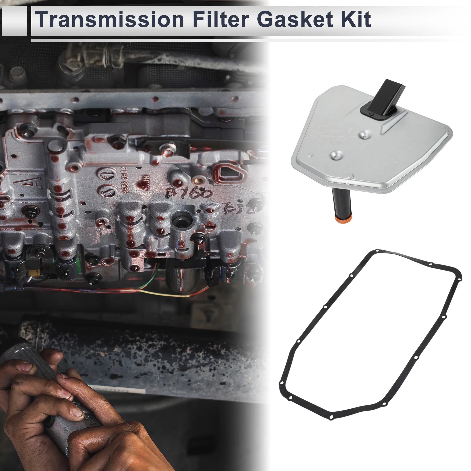 

UXCELL Engine Transmission Filter Gasket for Q7 2007-2010 Automatic Transmission Filter Kit No.0AT325429 with Gasket