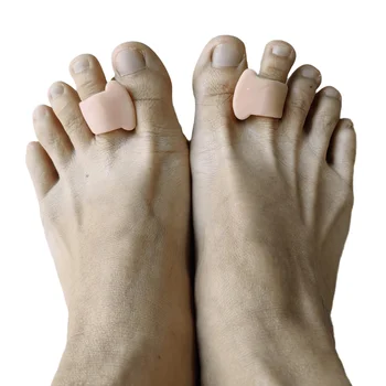 2Pcs=1 쌍발가락 분리기 Hallux 바깥쪽 뒤집기 Bunion 교정기 Orthomatics 젤 뼈 엄지 조절기 발가락 교정기