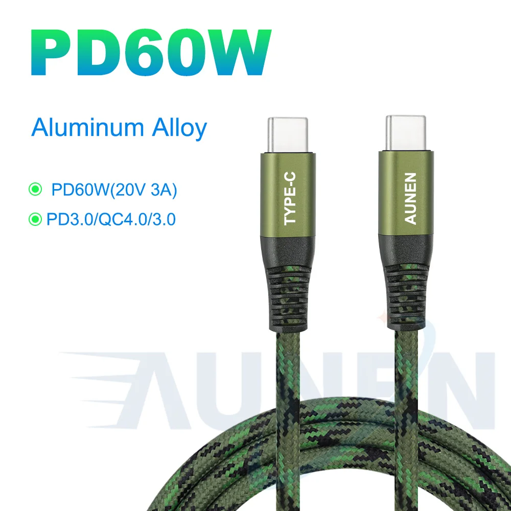 Aunen-Cable USB tipo C para Huawei, Cable de carga superrápido P30, P40 Pro, Cargador USB C, Cable de datos, Samsung S21, S20, Poco, xiaomi, redmi