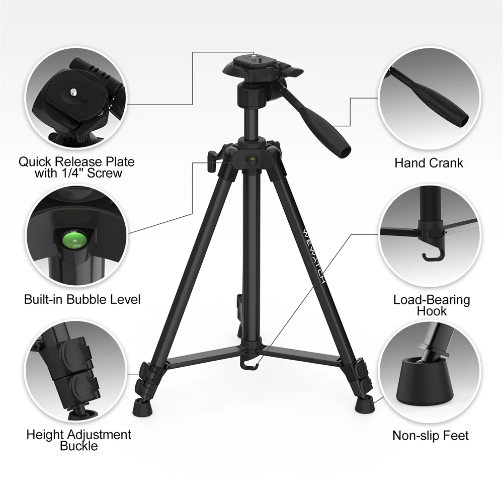 WEWATCH PS202 Video Projector Tripod Stand 360° Adjustable Shooting Angle Extendable Floor Tripod Stand for Projector Camera