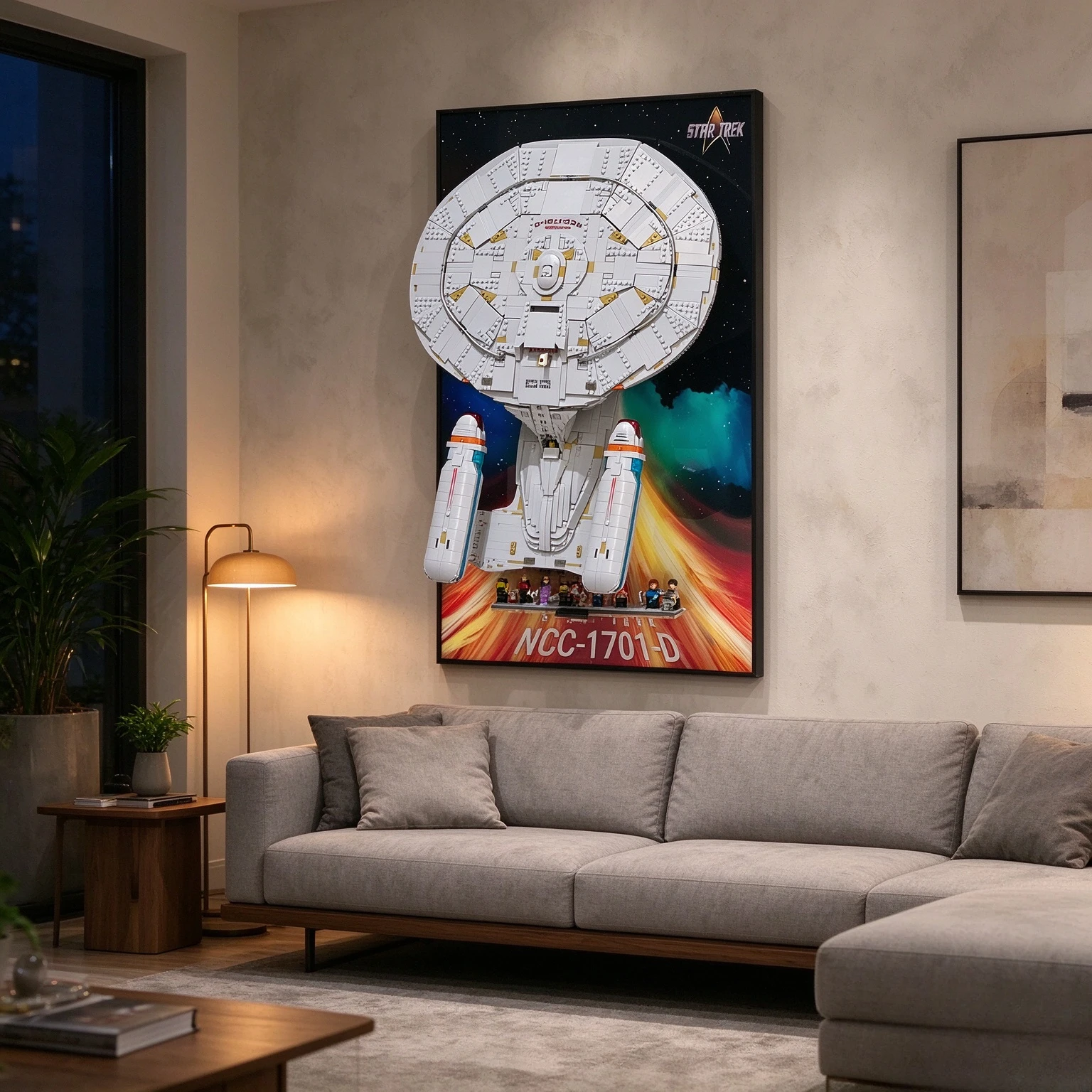 Suitable for the Lego 10356 Star Trek Enterprise NCC-1701-D wall-mounted display board, a beautiful decorative gift.