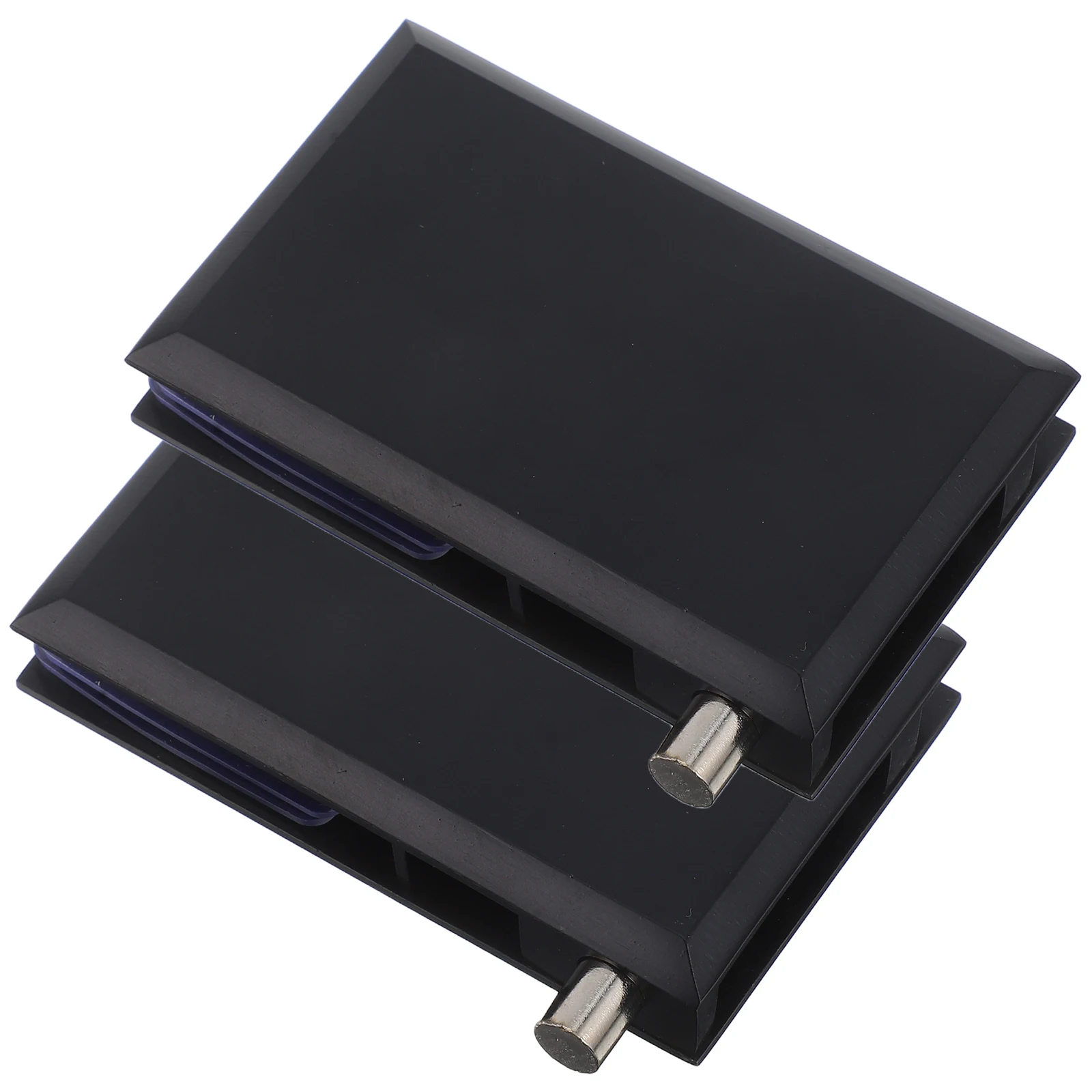 2 قطعة مفصلات الأبواب الزجاجية بدون إطار الثقيلة محور المفصلي للخزائن لا تركيب الحفر الأسود ماتي سبائك الزنك السلس سوينغ