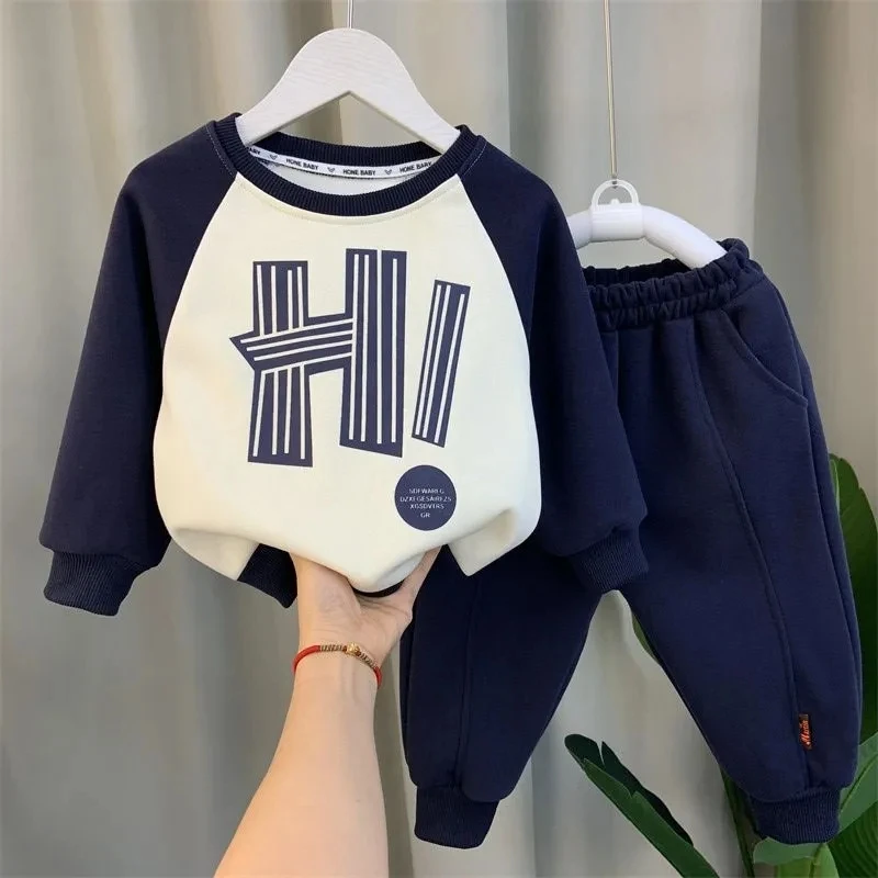 

Boys' Sweater Set 2023 New Fashionable Children's Spring and Autumn Leisure Sports 2-piece Set for Boys and Baby Clothing Set