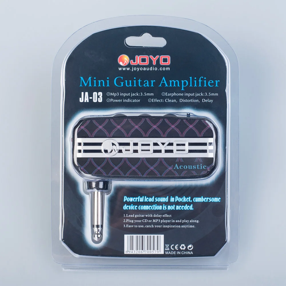 JOYO JA-03 amplificador de bajo portátil Mini amplificador de auriculares 6 efectos de sonido amplificador de guitarra eléctrica accesorios de