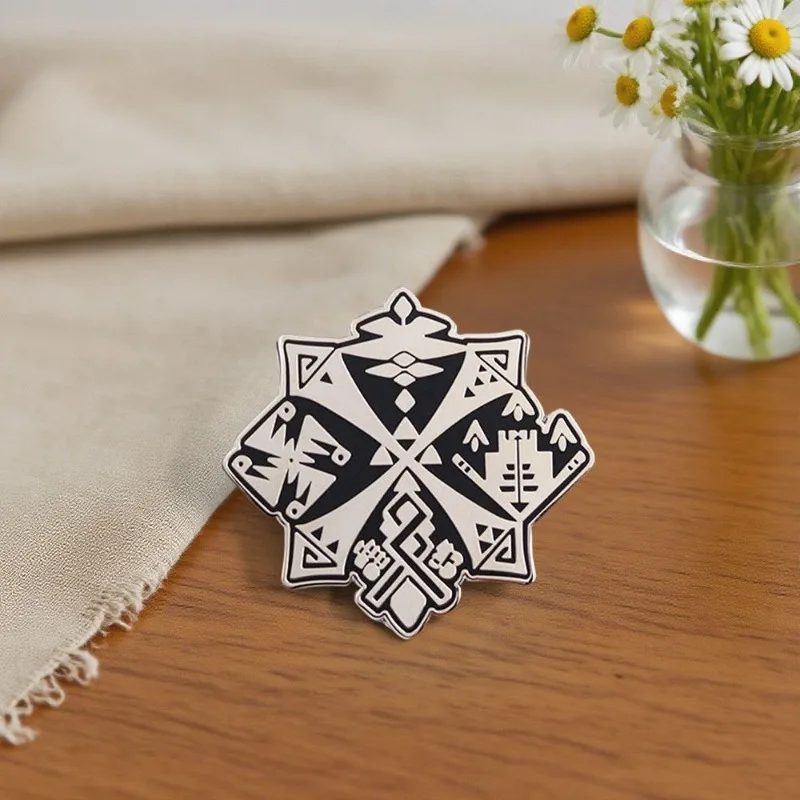 الوحش هنتر وايلدز ناتا جيما فيلين الإبداعية الكرتون شارة معدنية زوجين موضة شخصية بروش ملحق هدية عيد