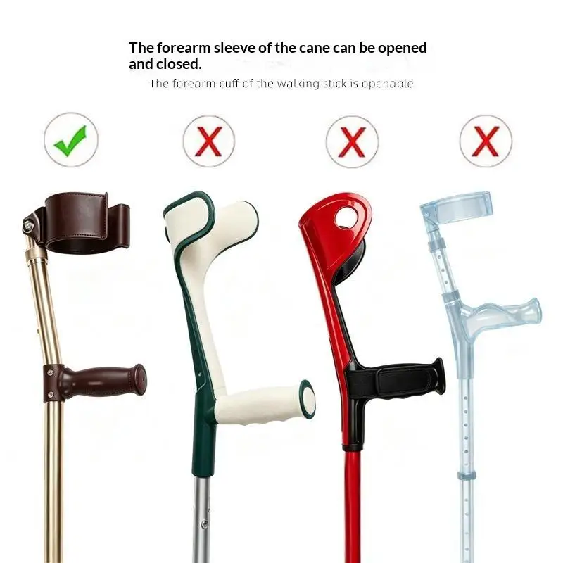 Non-Slip Crutch Handle Cover High Elastic PU Comfortable Grip Wrap for Open Cuff Forearm Crutch Universal Replacement
