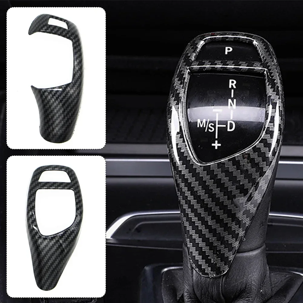 Car Carbon Fiber Texture Gear Shift Panel Frame Gear Knob Cover Head Trim for BMW F30 F10 F15 F07 F20 F21 F22 F32 F34 F35 5GT