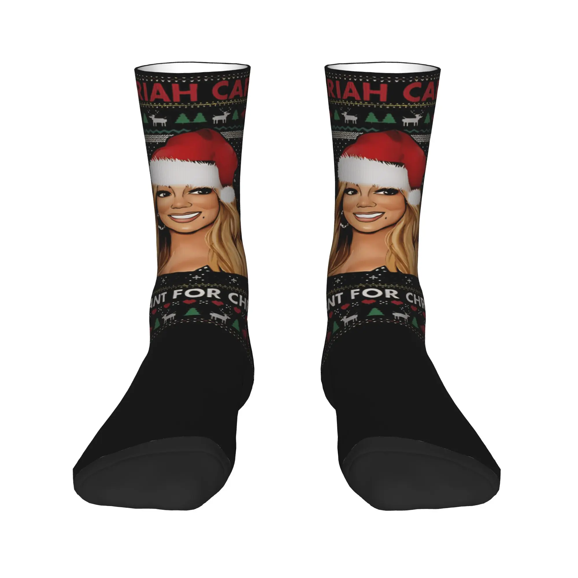 للجنسين الرجال الجوارب Mariahs Careys جوارب عيد الميلاد القبيحة المضادة للعرق جوارب عالية الجودة الخريف الكورية الجرافيك الجري الجوارب