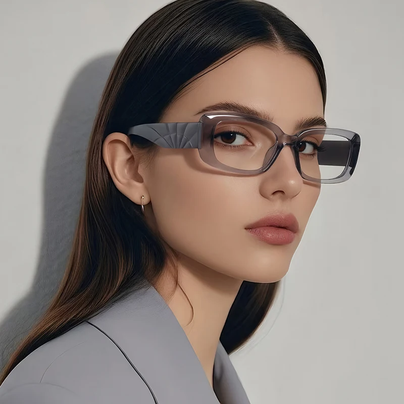 VICKI New Fashion Glasses with 3D Texture Anti-blue Light Protection Prescription-eligible Customization Multifocal Photochromic