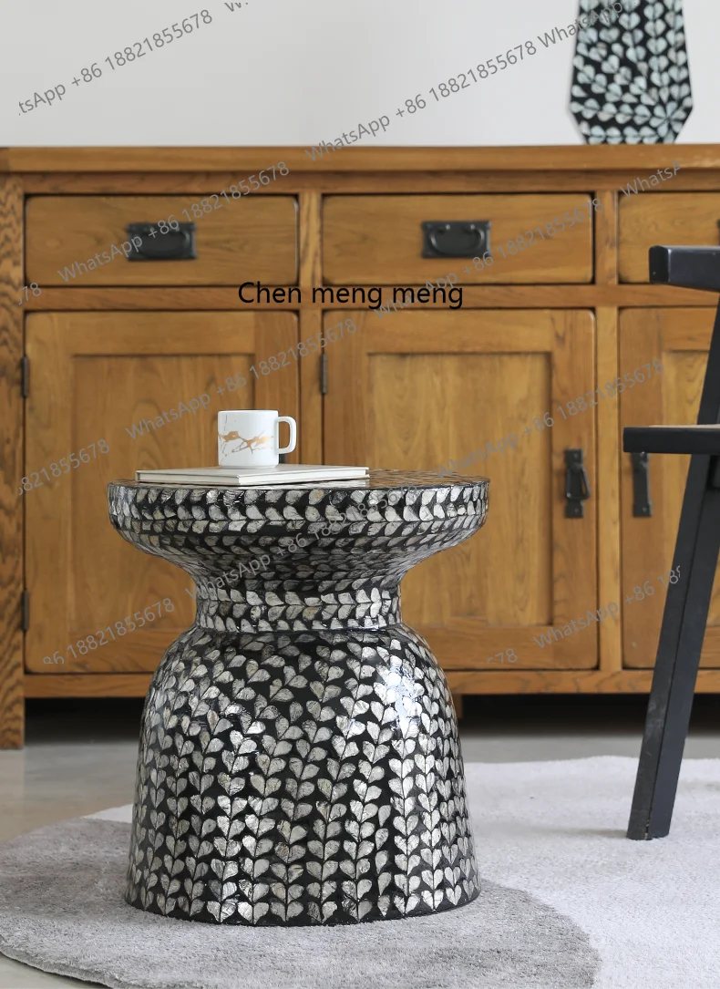 

American wabi-sabi wind shell decoration edge few household living room handmade coffee table sofa corner few soft decoration