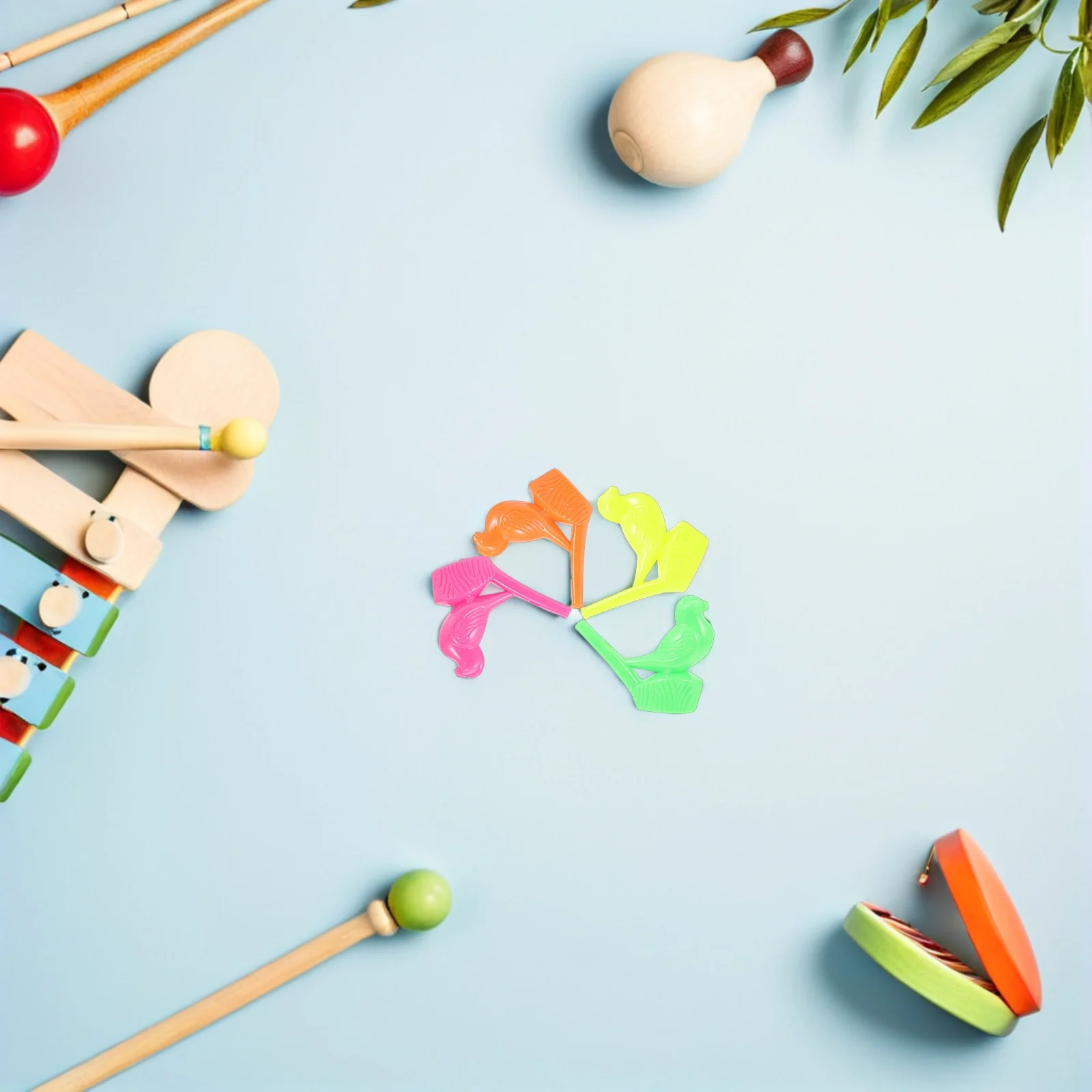 Sifflets à oiseaux en plastique pour enfants, 24 pièces, couleur vive, petits Instruments de musique, fournitures de fête, sifflets à oiseaux créatifs