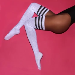14 colors Sexy Long Cotton Thigh High Stockings Women knee high Drill socks