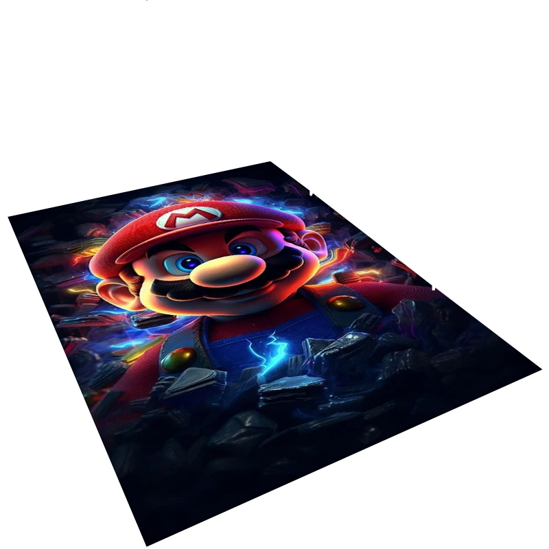Cartoon M-Mario Bros Game Tapijt Tapijt voor Speelkamer Slaapkamer Woonkamer Bank Home Decor, kinderen Gebied Tapijt Antislip Vloermat Gift - afbeelding 2