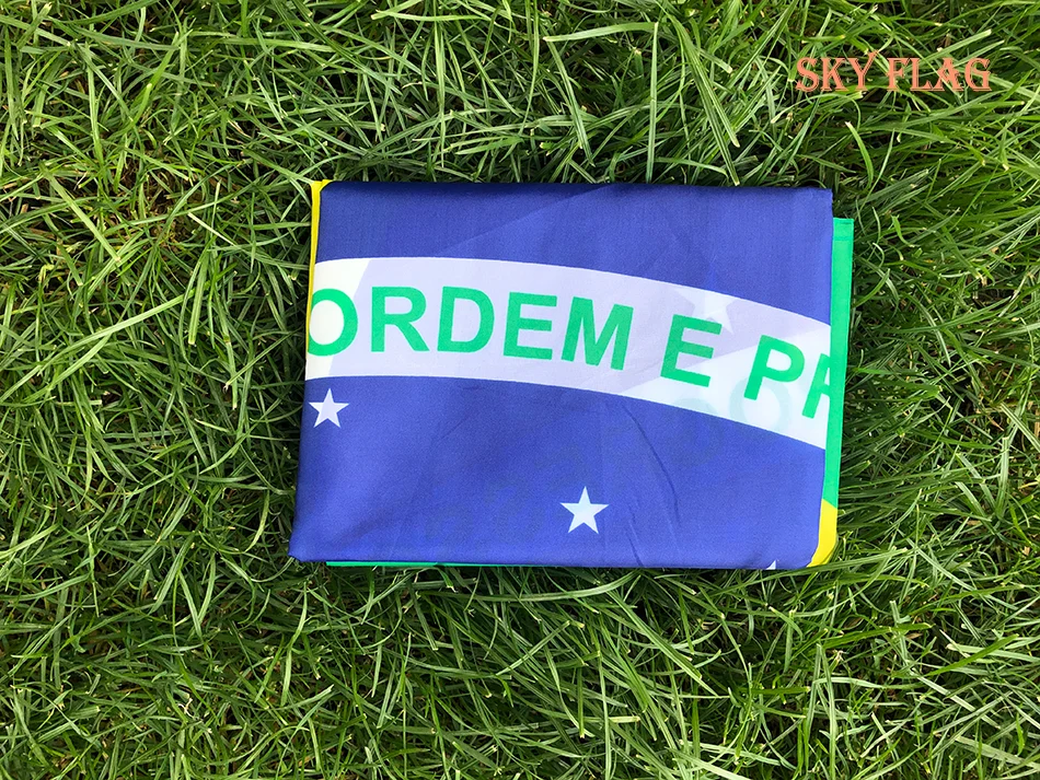 Impressão Digital Bandeira Brasileira para Celebração, Bandeira do CÉU Grande Brasil Bandeira, Poliéster Bandeira Pendurada, 90x150cm