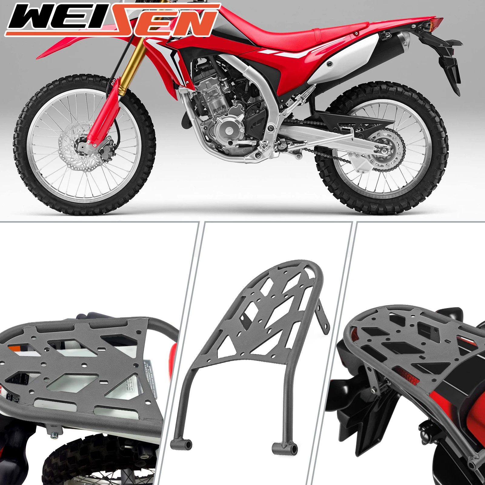 For 2012-2024 Honda CRF250L， CRF250M Motorcycle Rear Tail Luggage Rack/Storage Rack/Carrier/Cargo Rack/holder Brackets