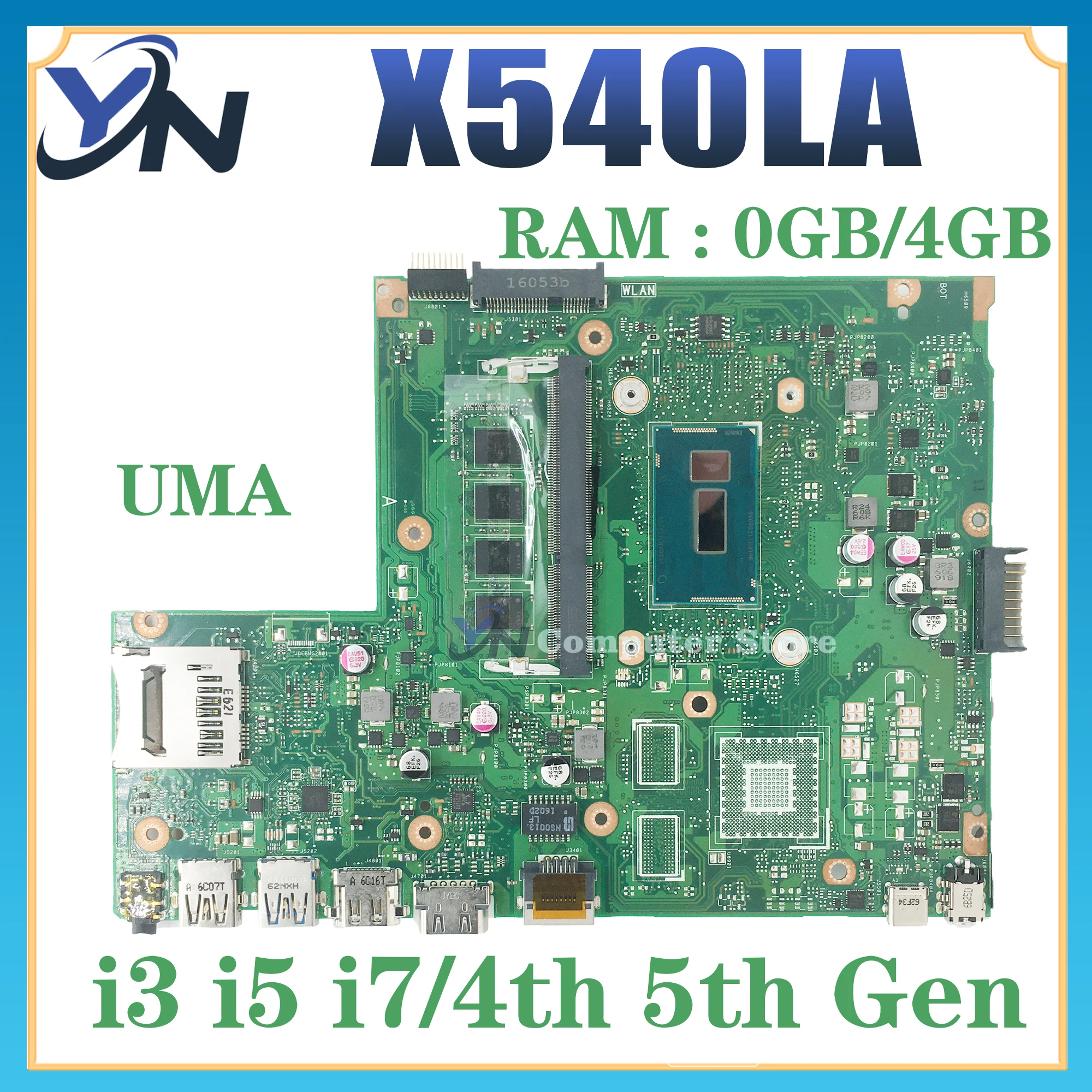 

Notebook X540L Mainboard For ASUS VivoBook X540LA A540LA F540LA K540LA R540LA X540LJ Laptop Motherboard i3 i5 i7 0G/4G/RAM UMA