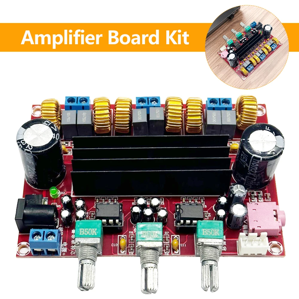 XH-M139 Audio Amplifier Board 2x50W 100W 2.1 Channel Amplifier Modules TPA3116D2 3 Sound Channels Energy Saving Pure HiFi Music