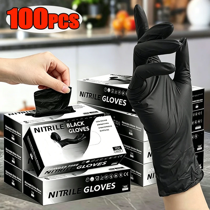 Disposable Gloves Black Home Nitrile Gloves Durable Kitchen Cooking Tools Tattoo Washing Car Gardening Cleaning Work Gloves