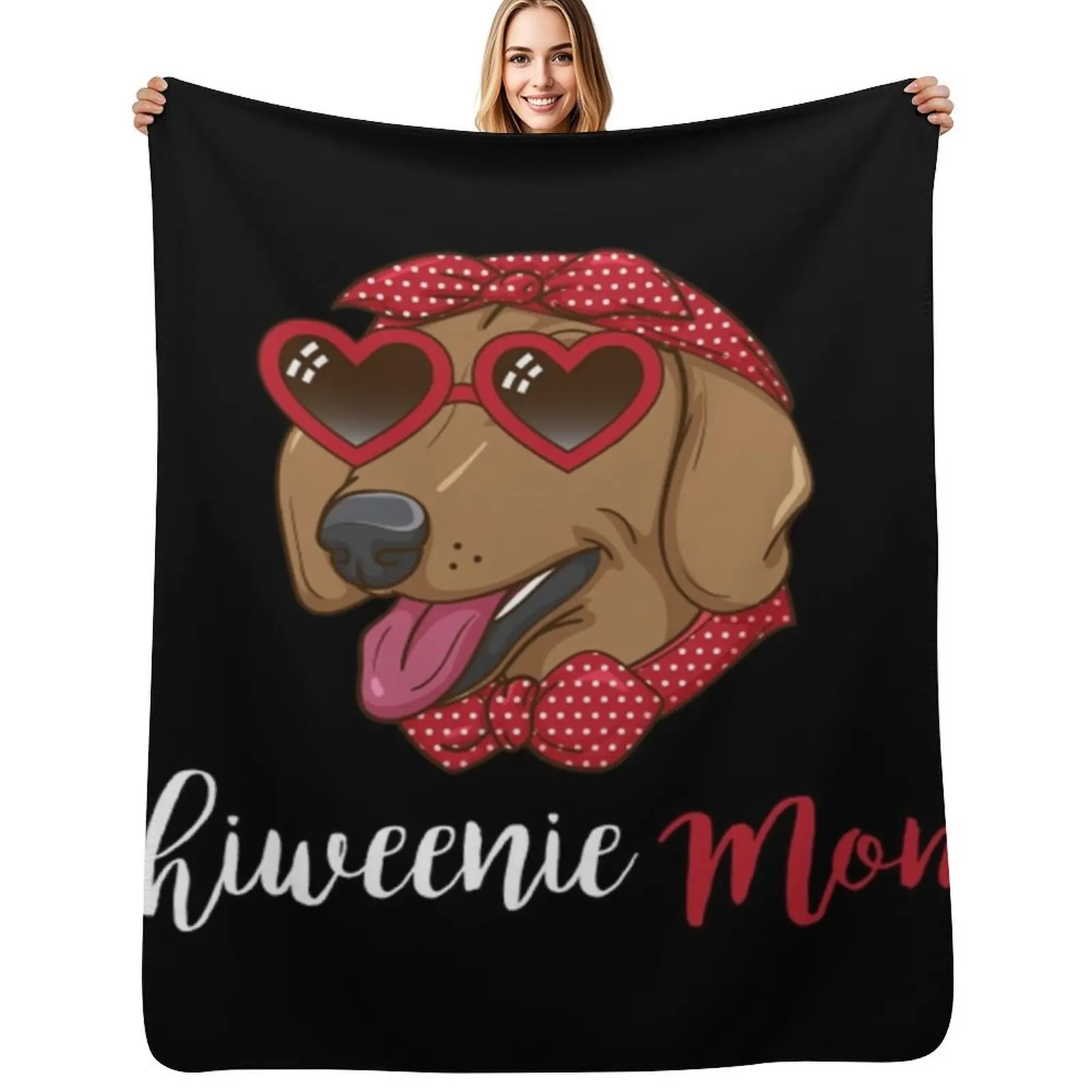 

Chiweenie Mom Dog Lover Gift Women Dog Owner Chiweenie Throw Blanket wednesday christmas gifts Picnic Blankets