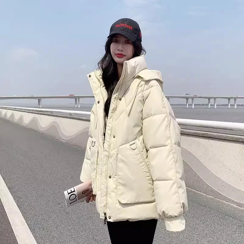 Women Korean Short Down Cotton Jacket, Cotton Jacket 2024 Winter Female New Loose Jacket With Cotton Jacket, Lightweight Jacket