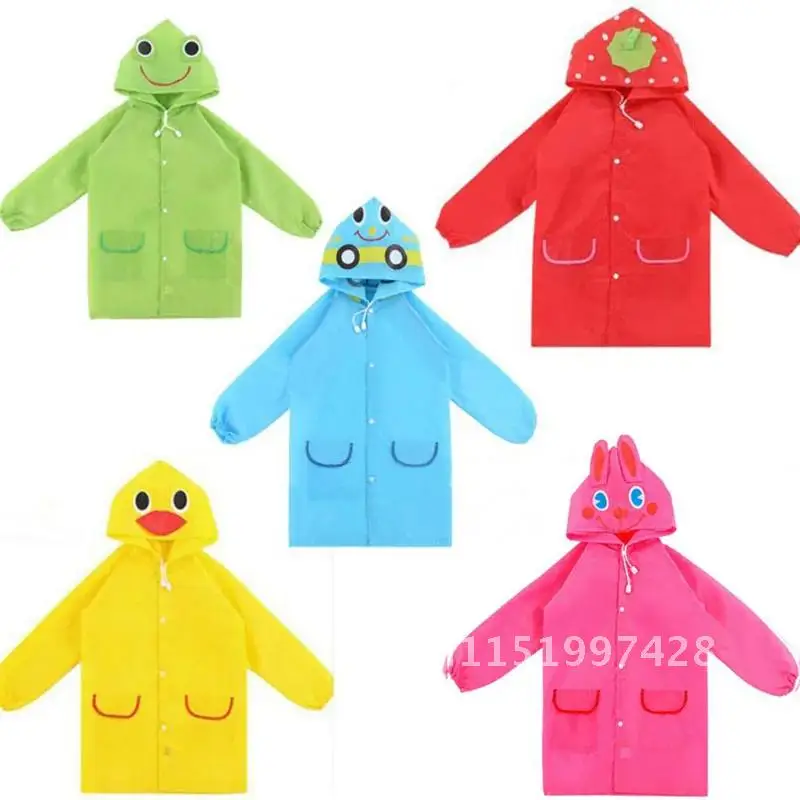 Rainwear 1PCS Children Rain Coat Kids Waterproof Windproof Rainsuit Cartoon Animal Style Student Poncho