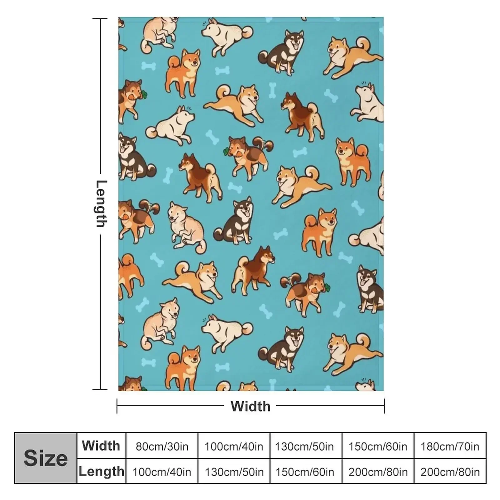 shibes in blue Throw Blanket cosplay anime Soft Plush Plaid wednesday Decorative Sofa Hair Weighted Blankets