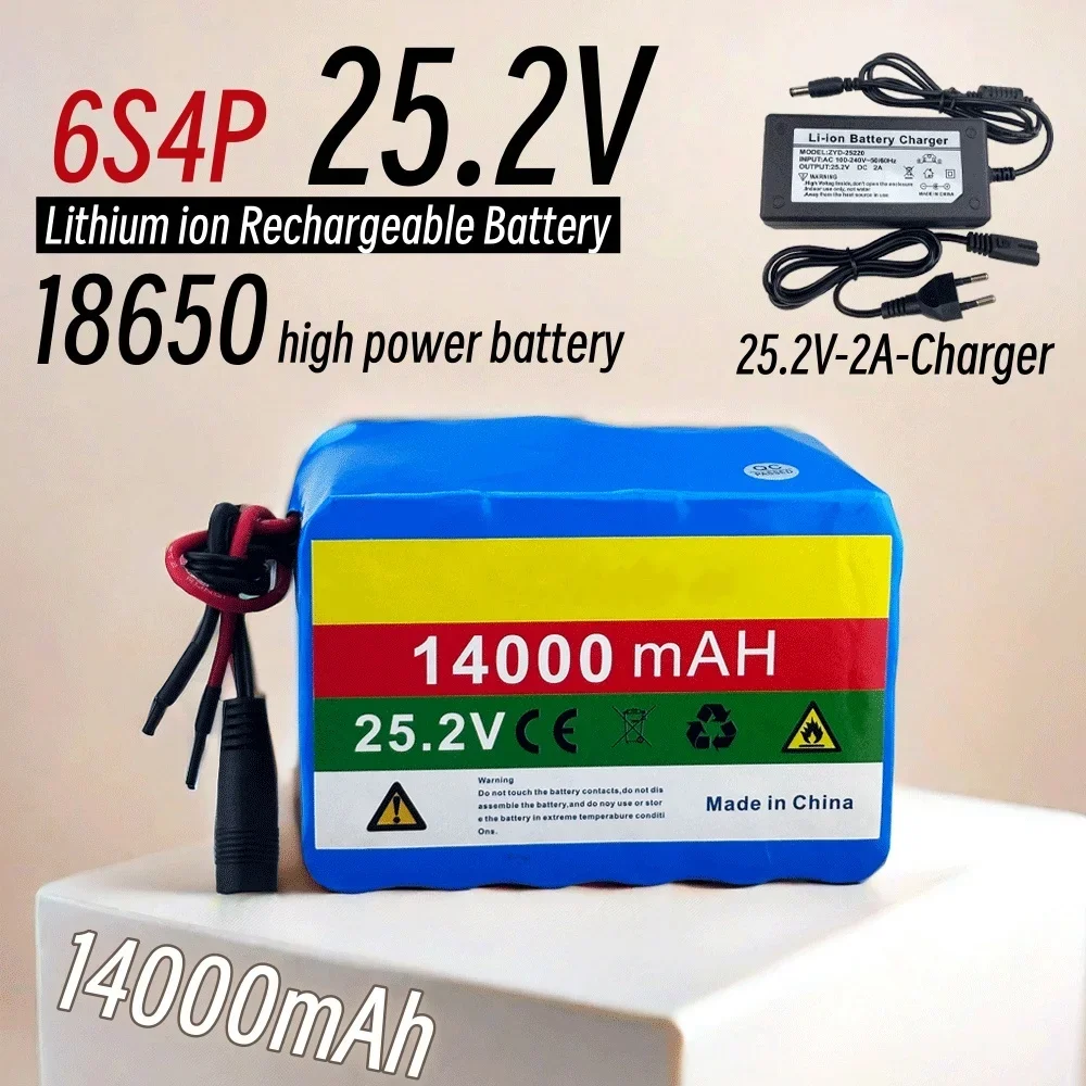 

25.2V 14000mAh 6S4P Rechargeable Lithium Battery Pack, suitable for various electronic devices, transportation devices+chargers