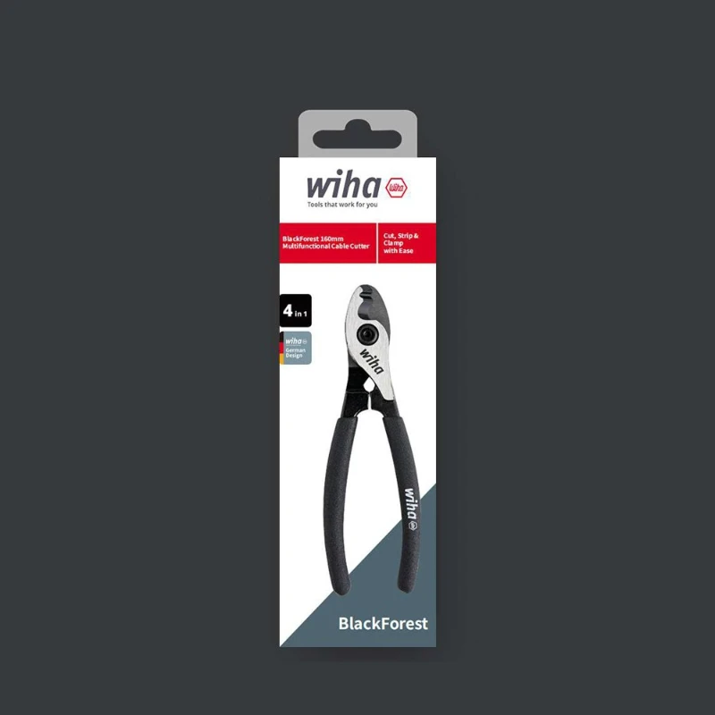 Wiha 46691 6-Inch Multifunctional Cable Cutter | Industrial Grade Wire Cutting Pliers with Anti-Slip Grip for Electrician Tools