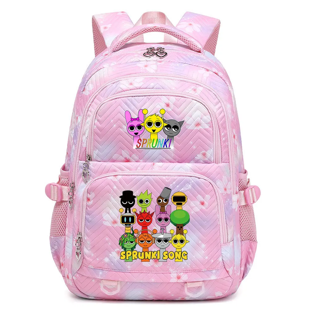 

Game Sprunki Children School Bag For Boys Girls Cartoon Printed Multi-Compartmen Large Capacity Backpack Teenagers Book Bag Gift