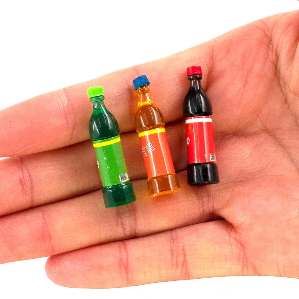 3Pcs RC Car Parts Decoration Mini Resin Drink Bottle for 1/10 Rock Crawler TRX-4 TRX4 Axial SCX10 90046 RC4WD D90