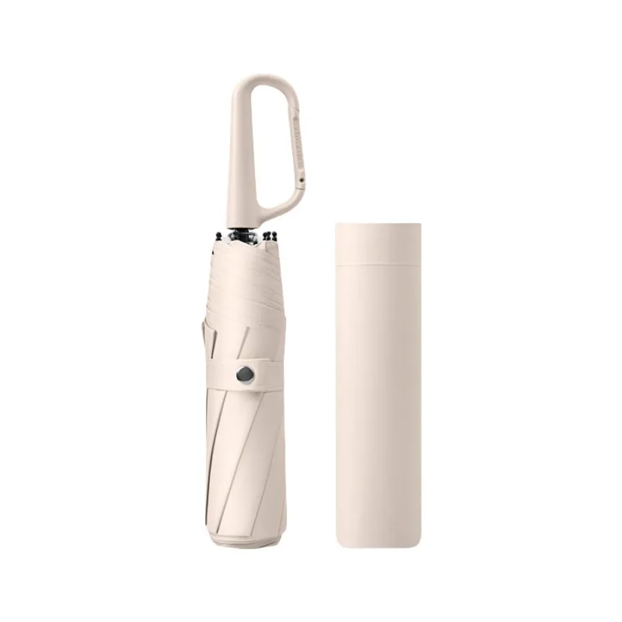 

erised's bifrost Compact Folding Umbrella Carabiner Handle Coating Layer Fabric Blocking UV Protection 99.9%/Car/Small Travel B