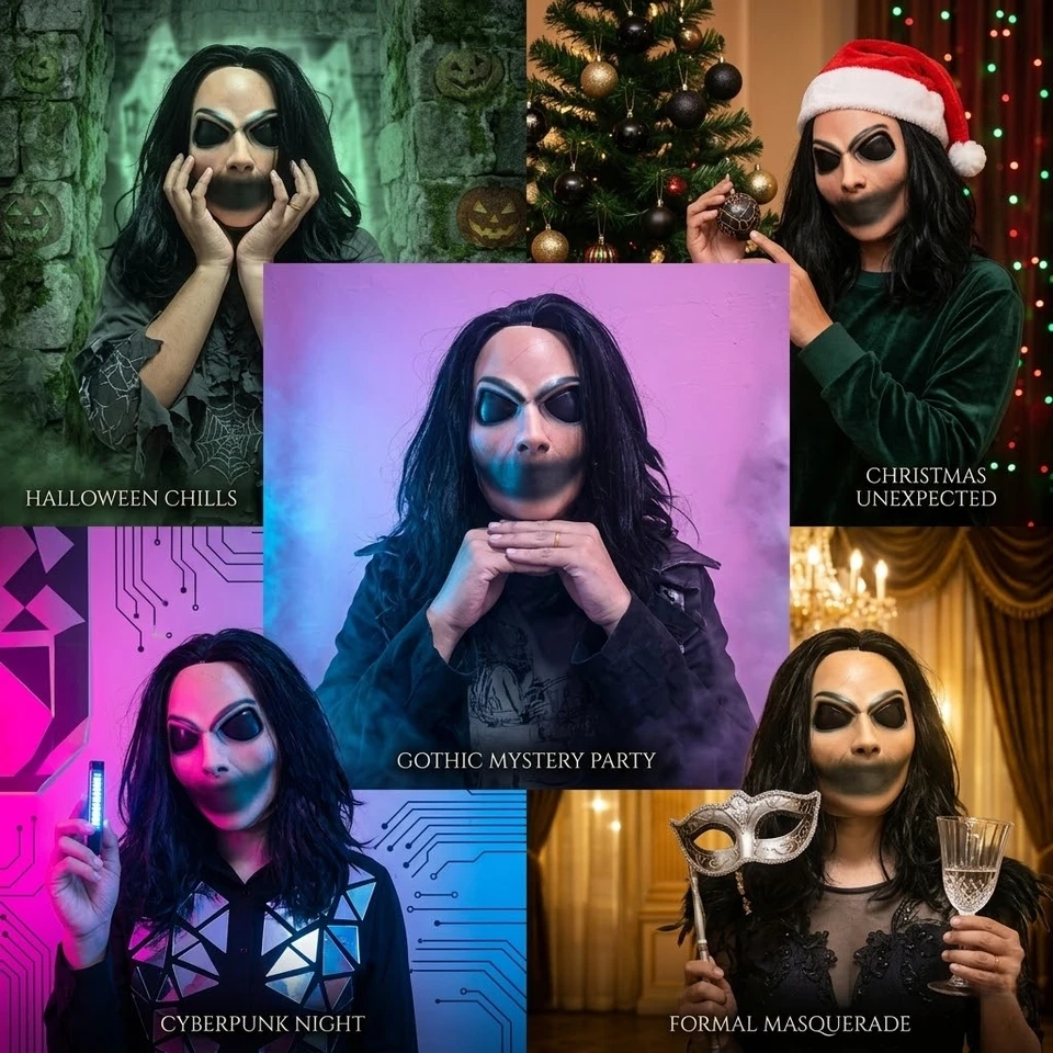 Máscara De Terror De Halloween De Látex Natural, Diseño De Exorcista Malvado, Transpirable Y Elástica, Apta Para Adultos Y Adolescentes