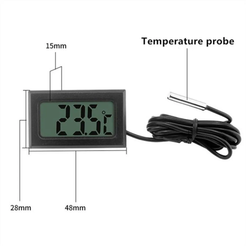 Termómetro digital electrónico integrado para pecera, pantalla LCD, adecuado para refrigeradores e instrumentos refrigeradores de acuario