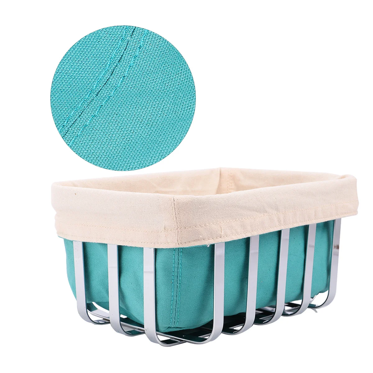 

Rectangular Bread Basket Stainless Steel Storage Container Fruit Organizer Kitchen Tableware Holder For Home Bathroom Dorm