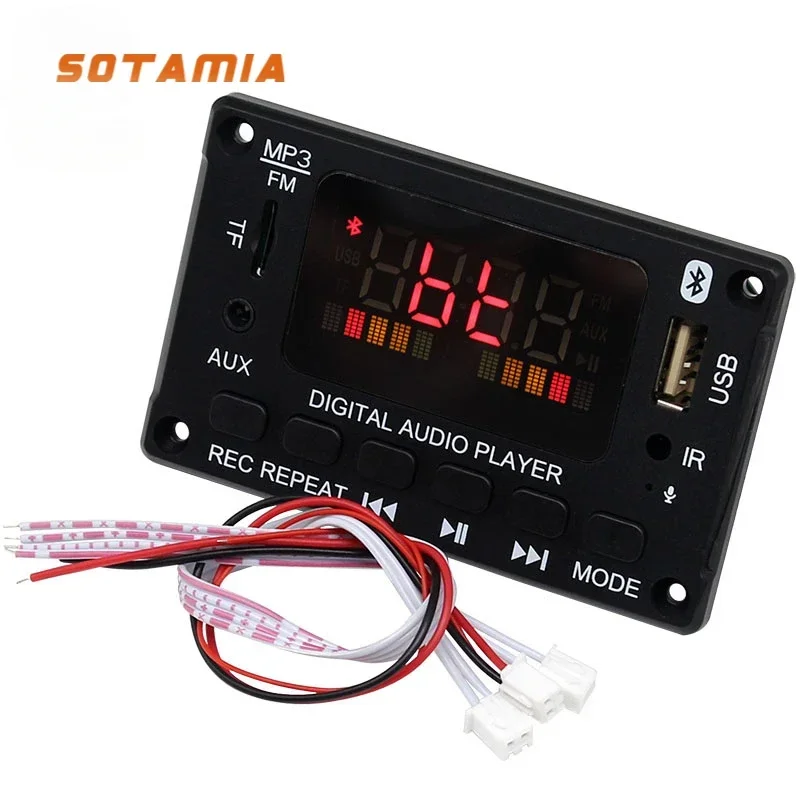 SOTAMIA-لوحة مكبر صوت بلوتوث ، جهاز فك ترميز صوت MP3 بدون فقد ، مكبر طاقة ، ستيريو HiFi ، قرص U ، راديو FM ، بطاقة TF ، لوح فك التشفير ، 2x40W