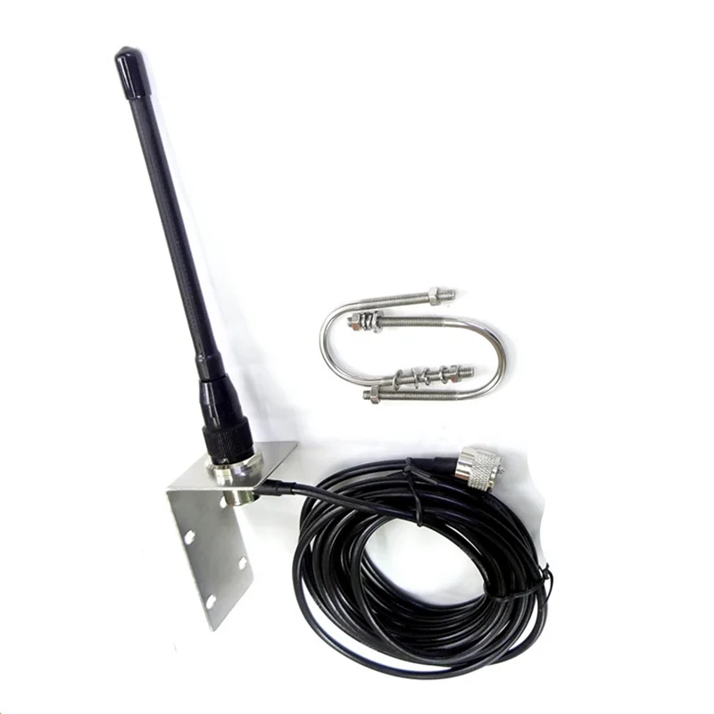 New VHF Marine Antenna 156-163Mhz Rubber Waterproof Mast Aerial with 5M RG-58 Cable for Boat Sailboat Yacht