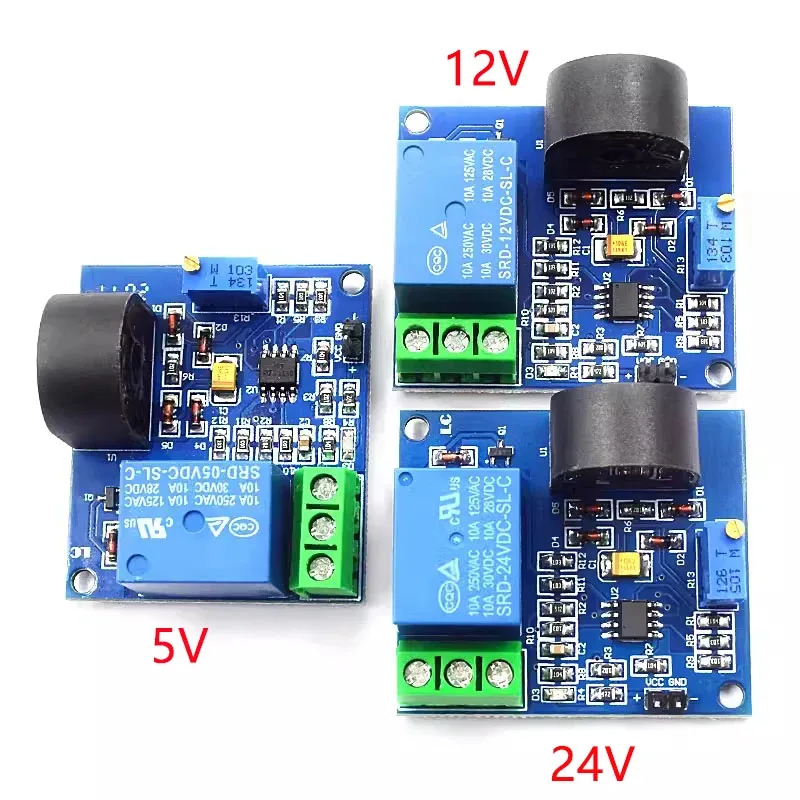 AC Current Detection Sensor Module 5V 12V 24V Relay Protection Module 5A Over-Current Overcurrent Protection Switch Output