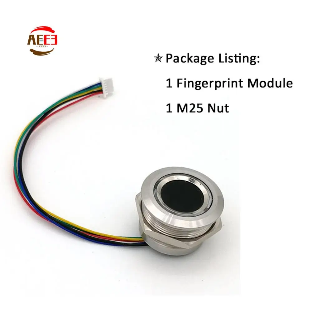 AEE3-R503 Circular Round Ring Indicator LED Control DC3.3V MX1.0-6Pin Capacitive Fingerprint Module Sensor Scanner