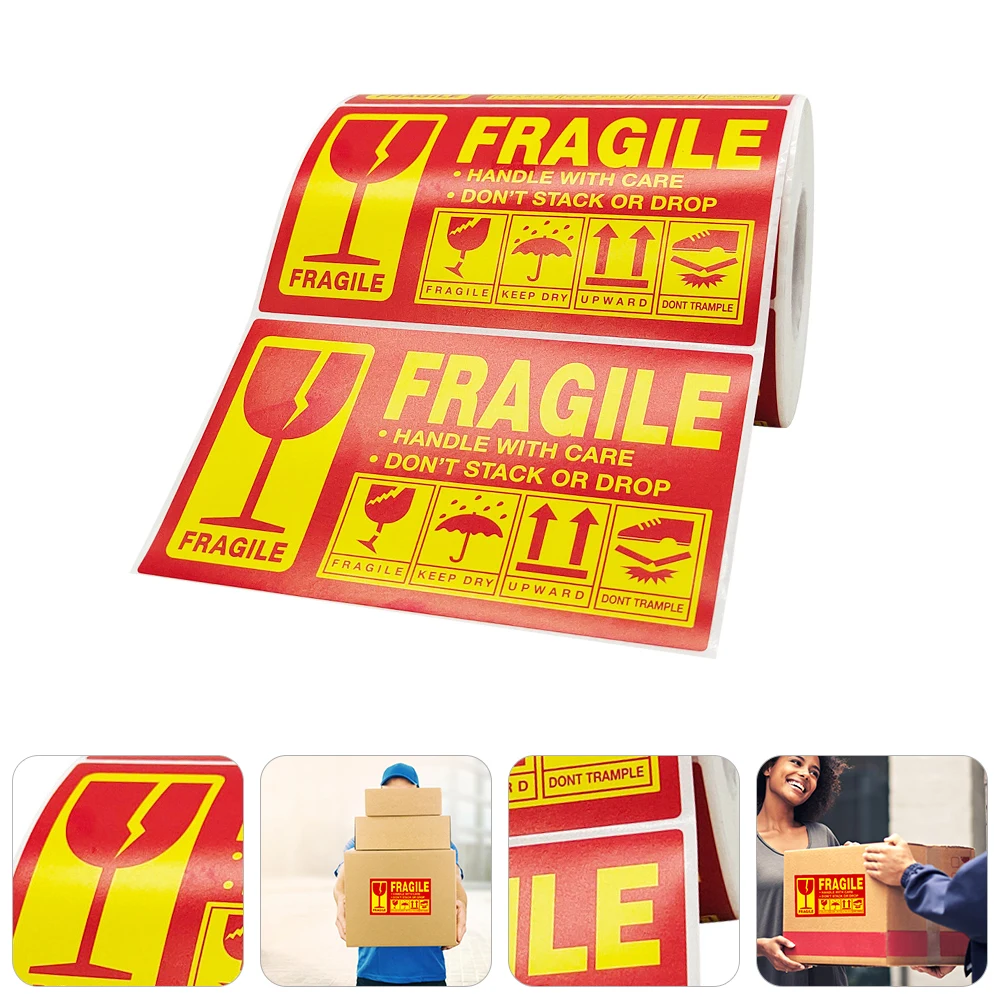 

Fragile Handle Warning Label Stickers for Shipping Bulk Do Not Stack Copper Plate