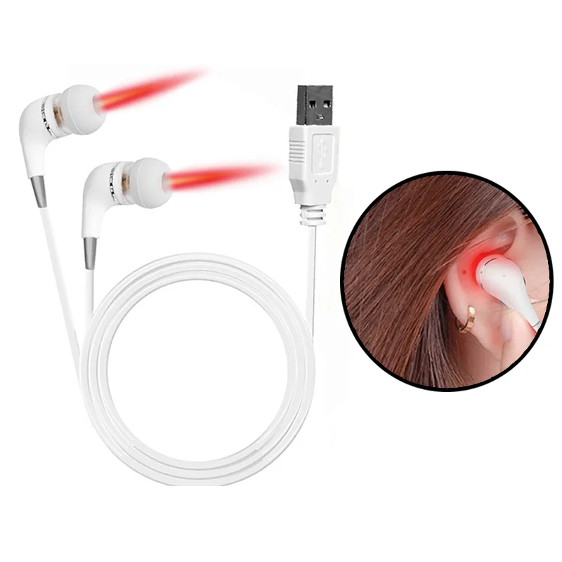 

Ear Red Light Therapy Device for Tinnitus Relief 650nm USB-Powered Ear Light with Silicone Tips Non-Invasive Ear Canal Treatment