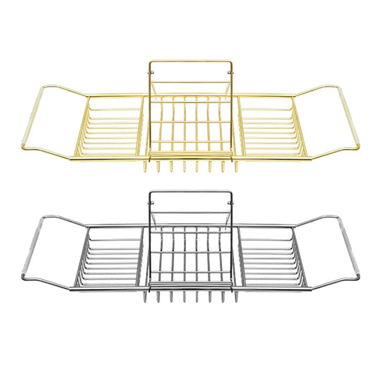 

Telescopic Bathtub Tray Organiser Basket Storage Caddy Holds Books// Phone/Food