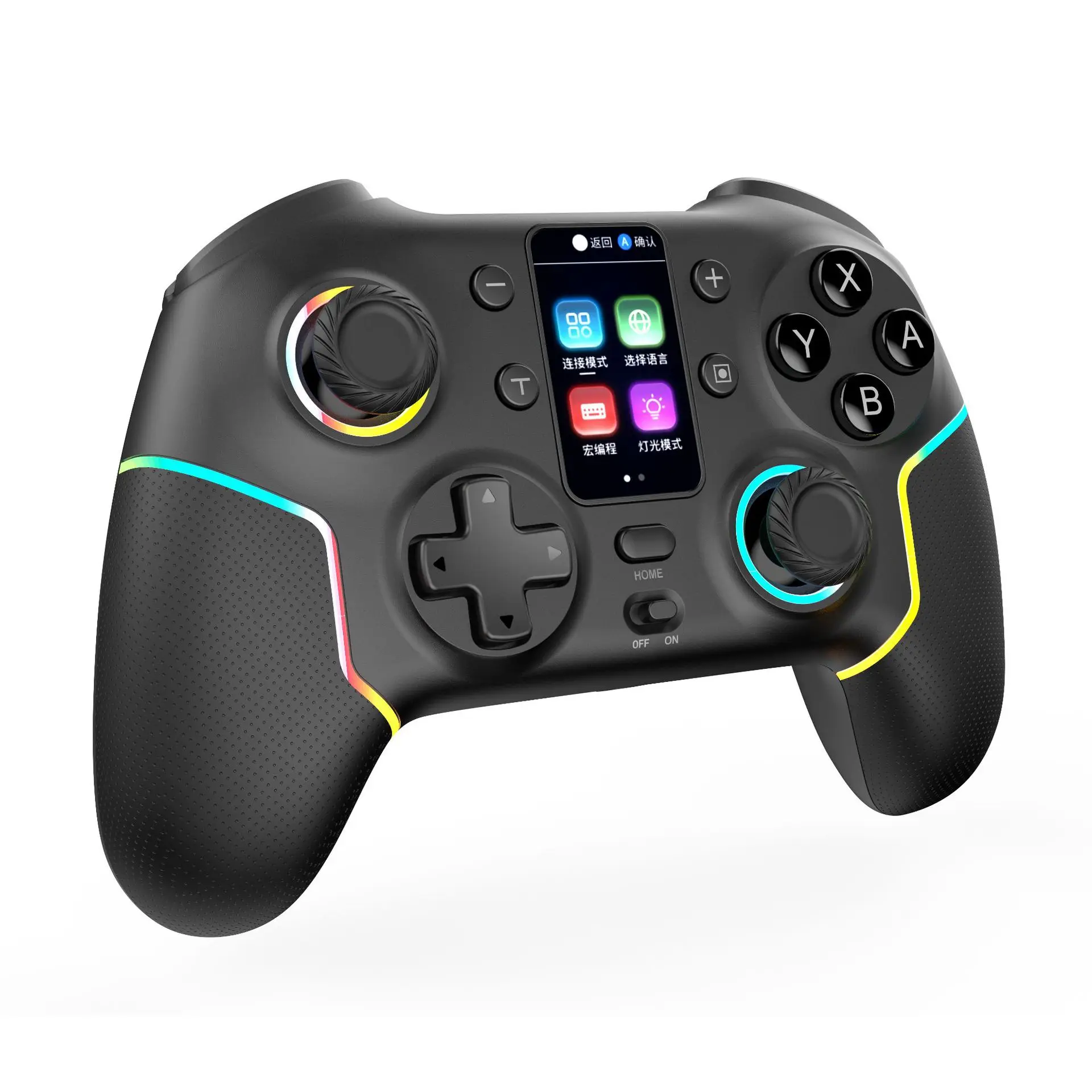 Controlador de jogo multifuncional sem fio Bluetooth com tela para PC Android IOS Switch - Suporte multi plataforma
