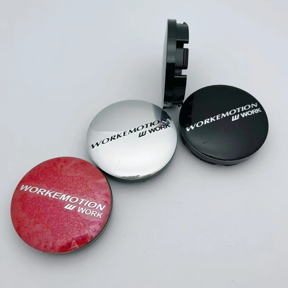 

4pcs 56MM ( 51MM I.D) Car Wheel Center Caps with W Work Emotion Logo Badge Wheels Hubcaps Auto Rim Cover Replace Car Accessories