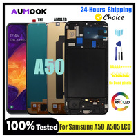 Super Amoled For Samsung A50 A505 A505F A505FN A505GN A505FM LCD Display with Touch Screen Digitizer Assembly Replacement