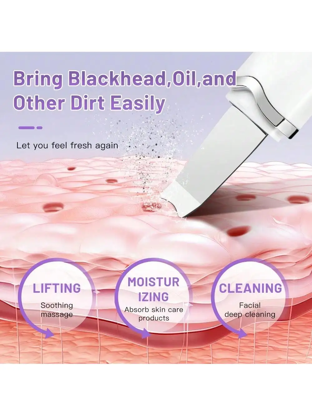 Ultrasone Huid Scrubber Scrubber Diepe Trillen Gezichtsreiniger Schop Gezicht Scrubber Peeling Black Head Remover Gezichtsmassager
