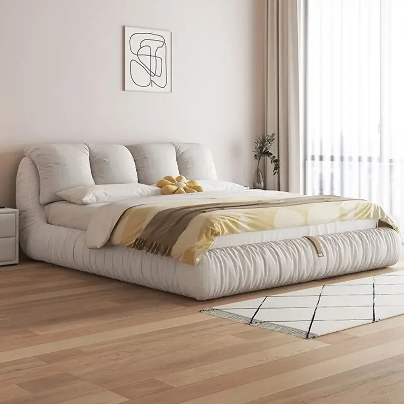 

Simple tatami fabric light luxury double soft bed