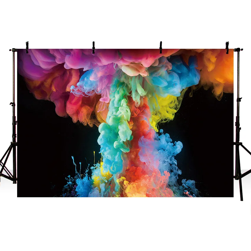 Mehofond Photography Backdrop Colorful Smoke Mist Patterns Child Birthday Party Art Oil Painting Decor Photo Background Studio