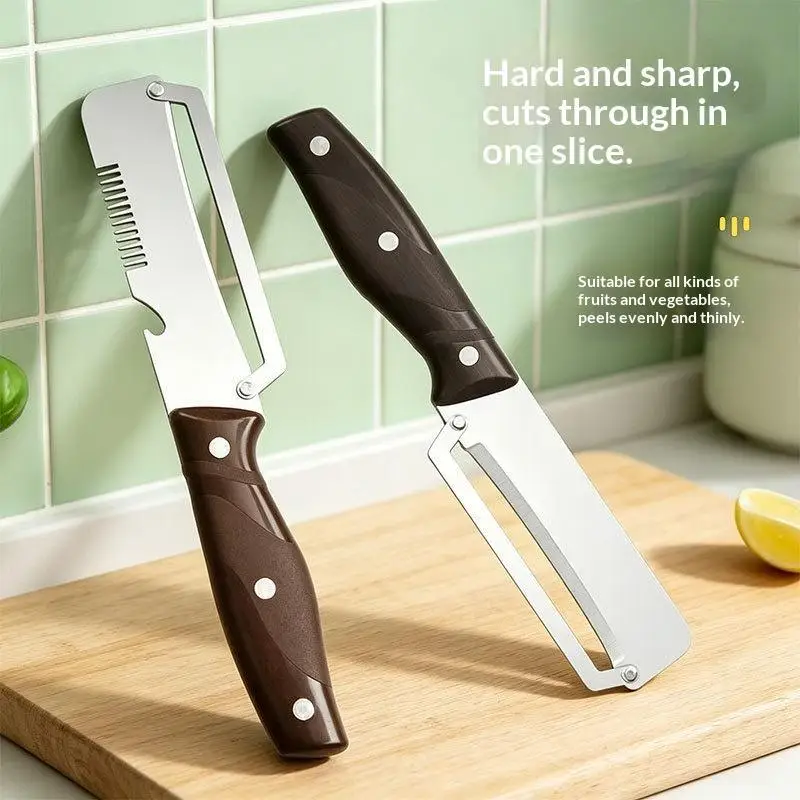 Stainless Steel Multifunctional Fruit Vegetable Peeler with Sharp Blade Non Slip Handle Perfect for Home Kitchen