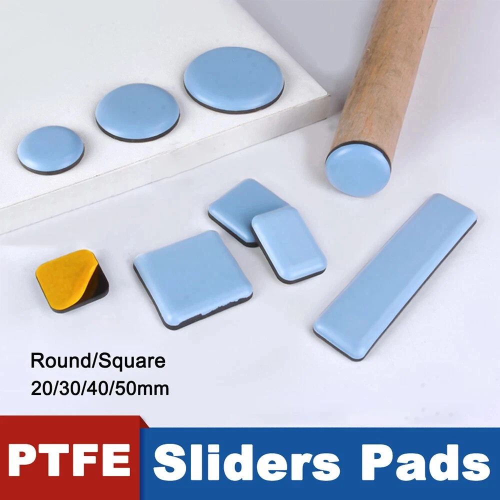Feet Glider Sliding Pads Home Furniture Sliders Furniture Gliders PTFE Square / Round Floor Mover Pads For Household Hardware
